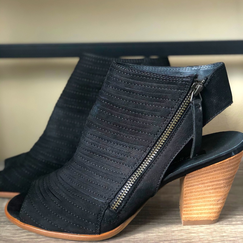 Paul Green Open Toe Booties Black